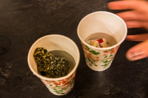 Rocks were grilled on charcoal to simulate forest fires, and placed in the freezer to simulate winter.