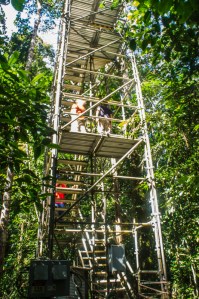 One instrument tower has stairs for easy access.