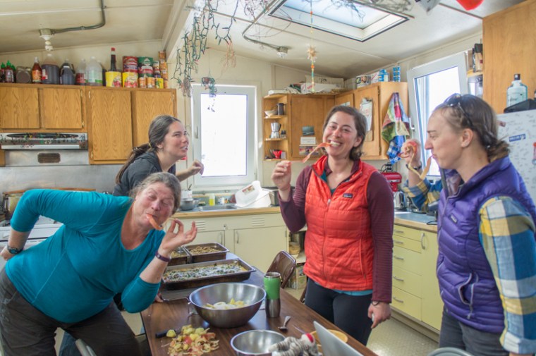 Mmmmmmm apple peels! This is the cook hut at Lake Hoare camp.